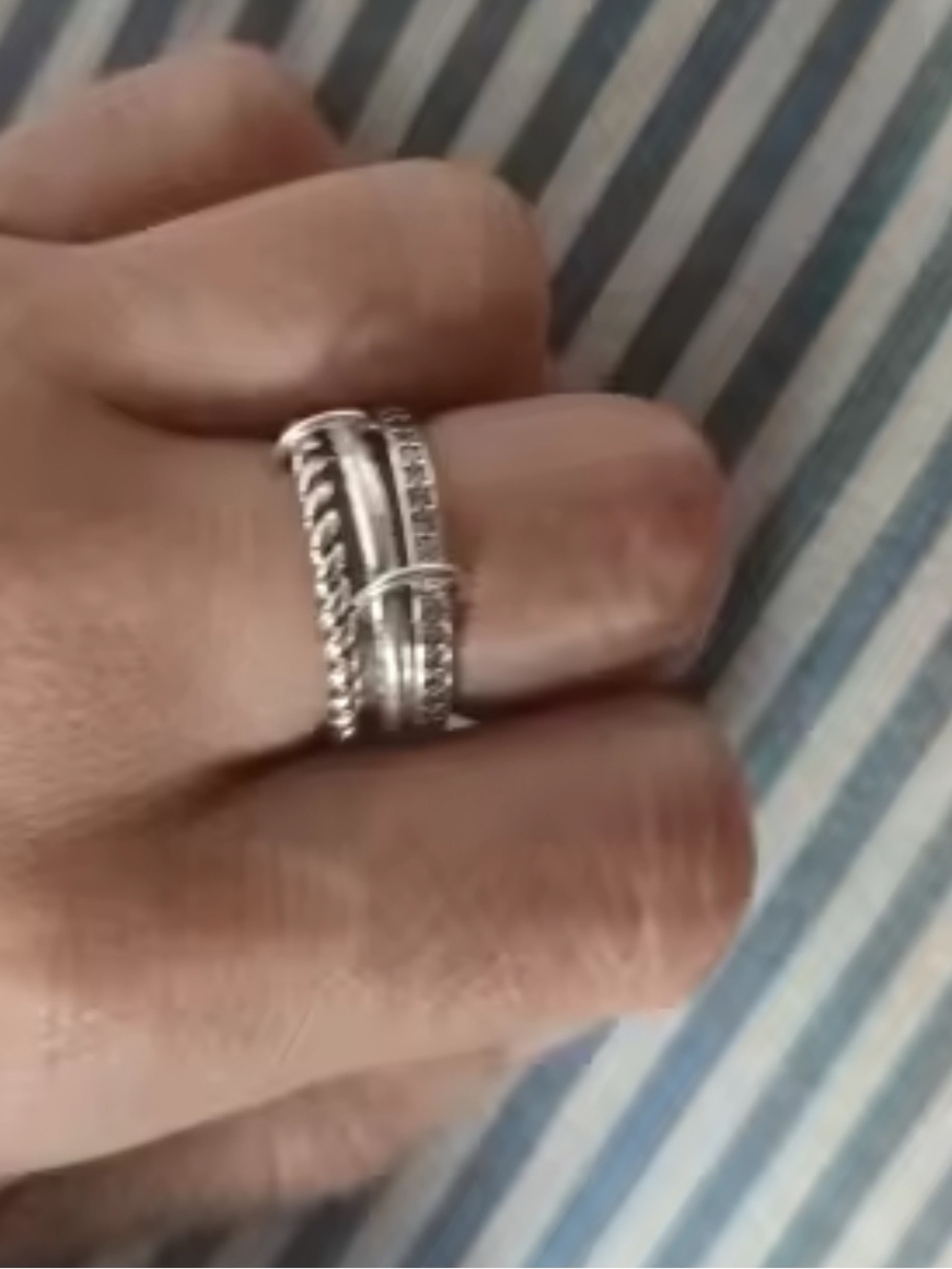 New! 925 Sterling Silver Spinelli Kilcollin Inspired Interlocking Ring Size 7 - Picture 2 of 10